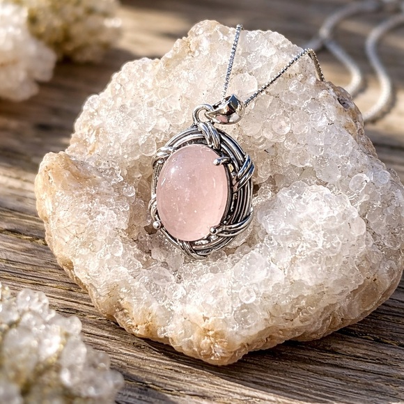 NEW! Rose Quartz Necklace - Picture 1 of 14